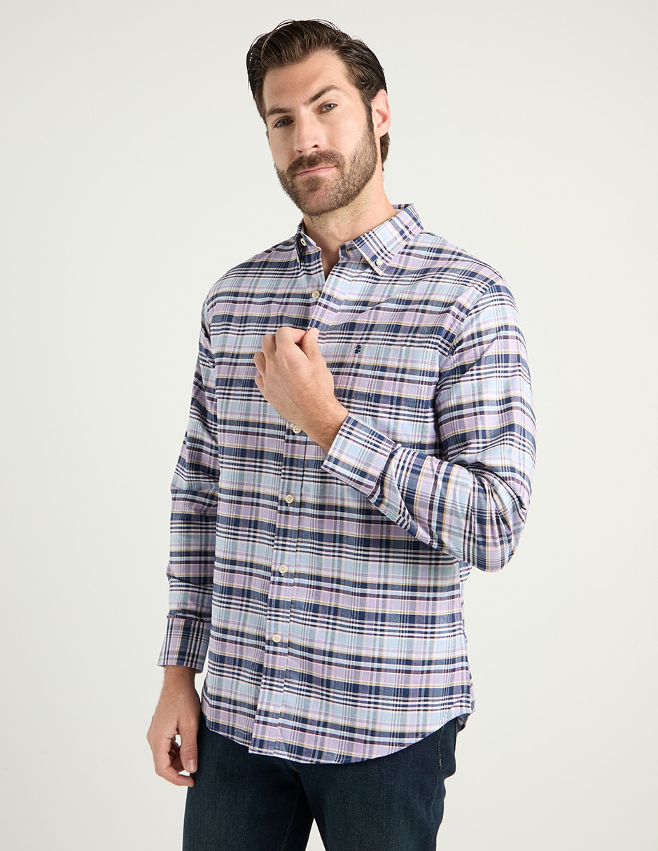 Camisa casual algodón manga larga para hombre Camisa casual algodón manga larga para hombre