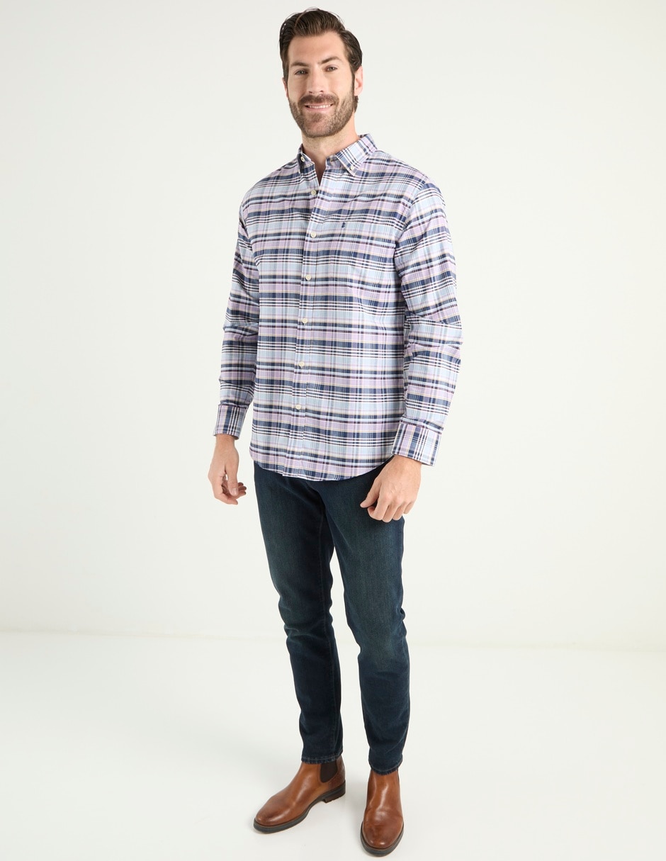 Camisa casual algodón manga larga para hombre 2