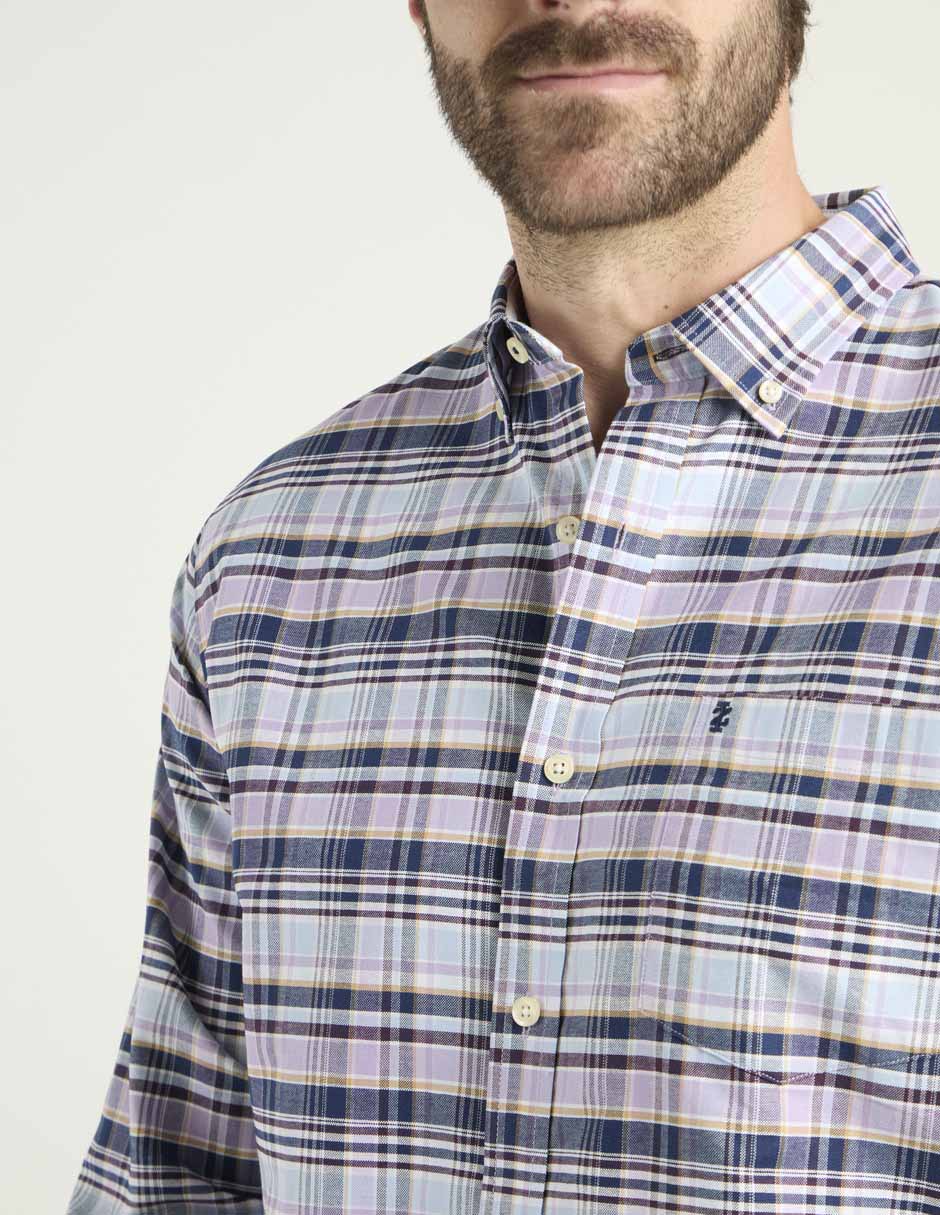 Camisa casual algodón manga larga para hombre 4