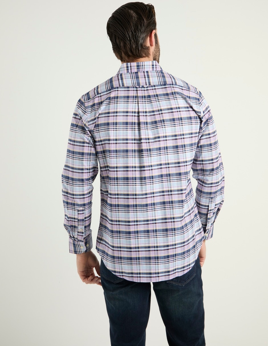 Camisa casual algodón manga larga para hombre 6