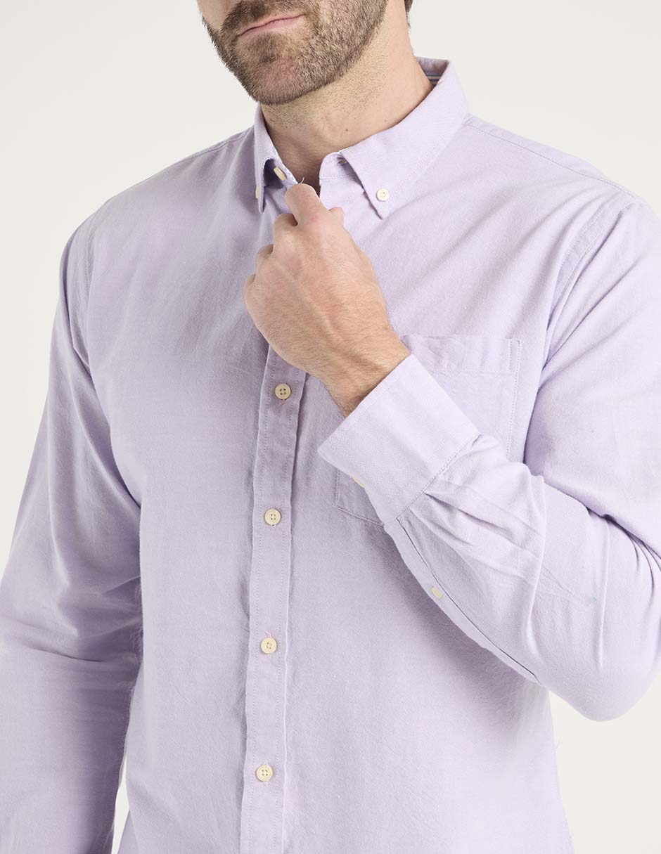 Camisa casual de algodón manga larga para hombre 5