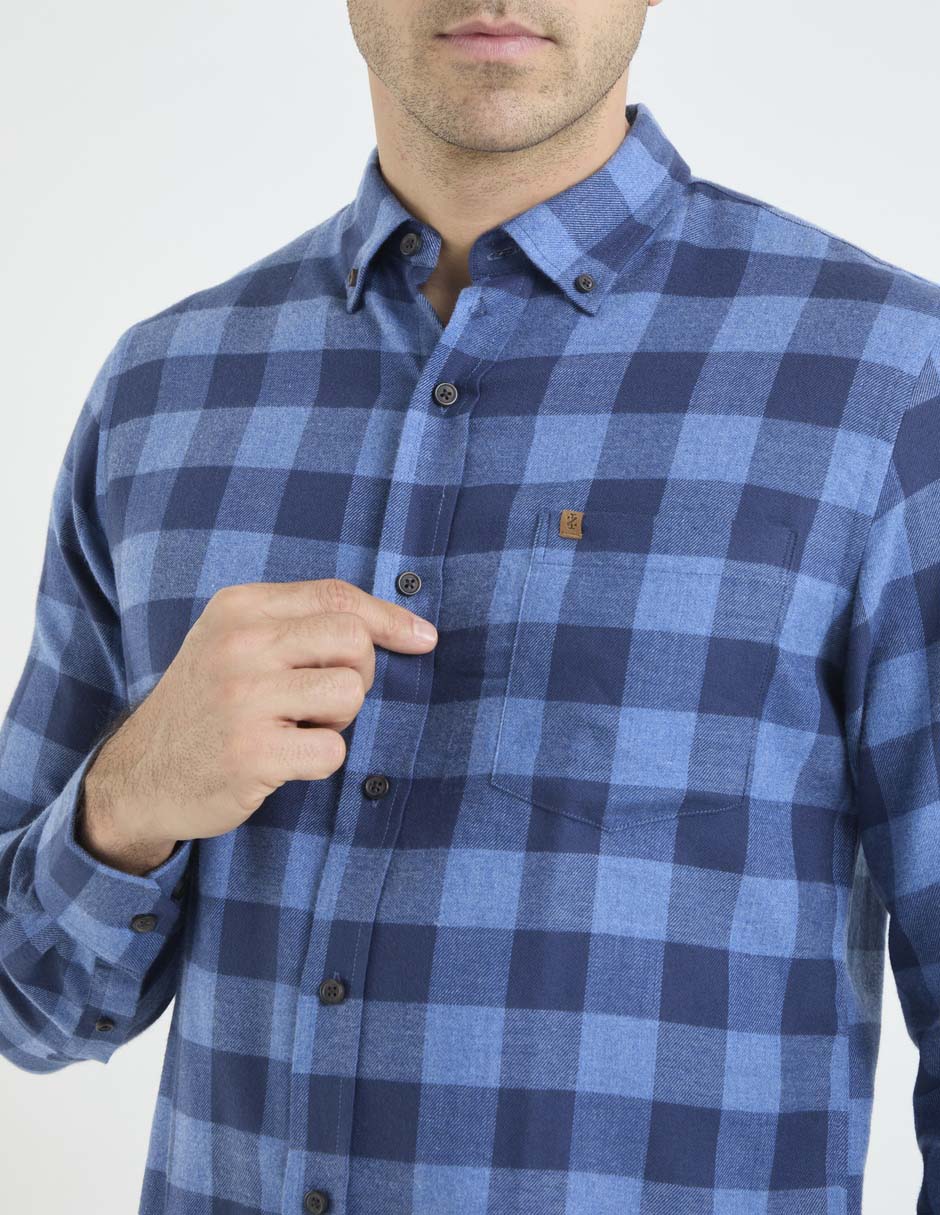 Camisa casual de algodón manga larga para hombre 4