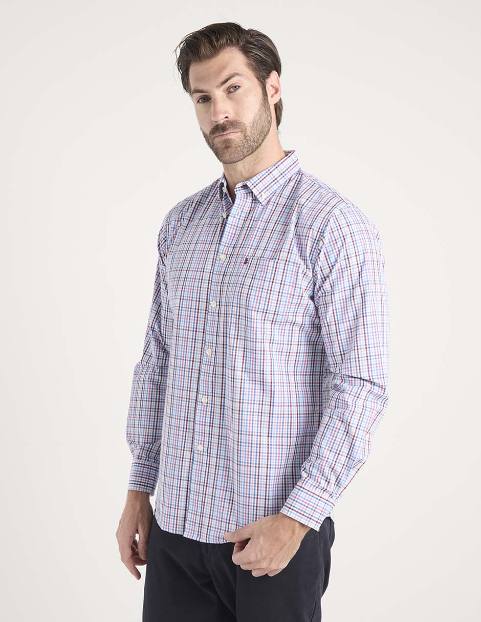Camisa casual de algodón manga larga para hombre