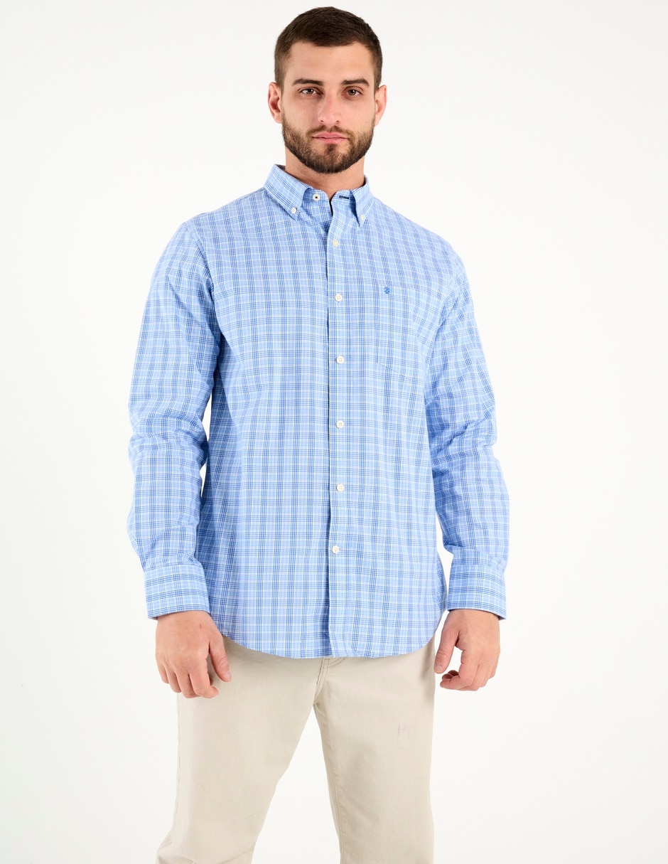 Camisa casual de algodón manga larga para hombre