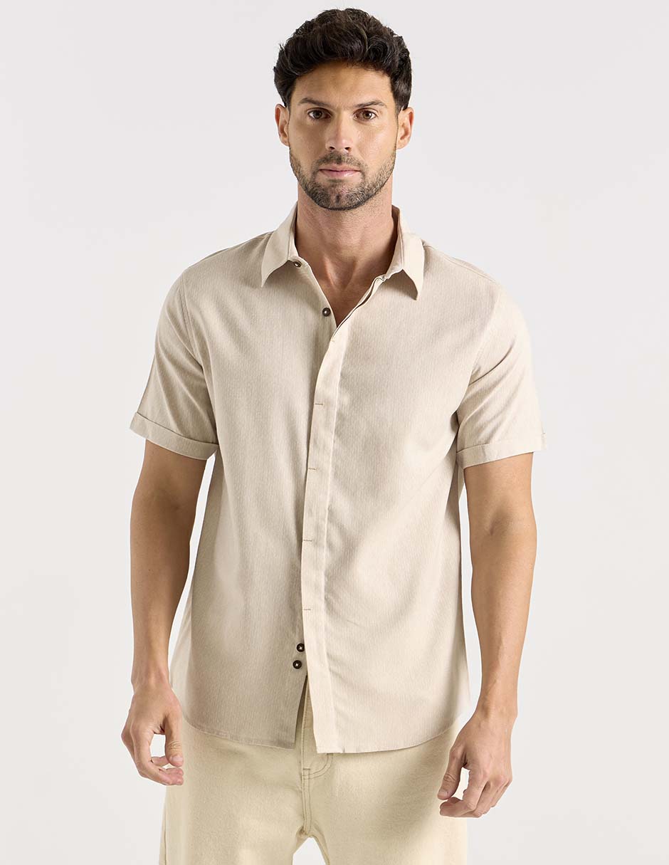 Camisa casual de algodón manga corta para hombre Camisa casual de algodón manga corta para hombre