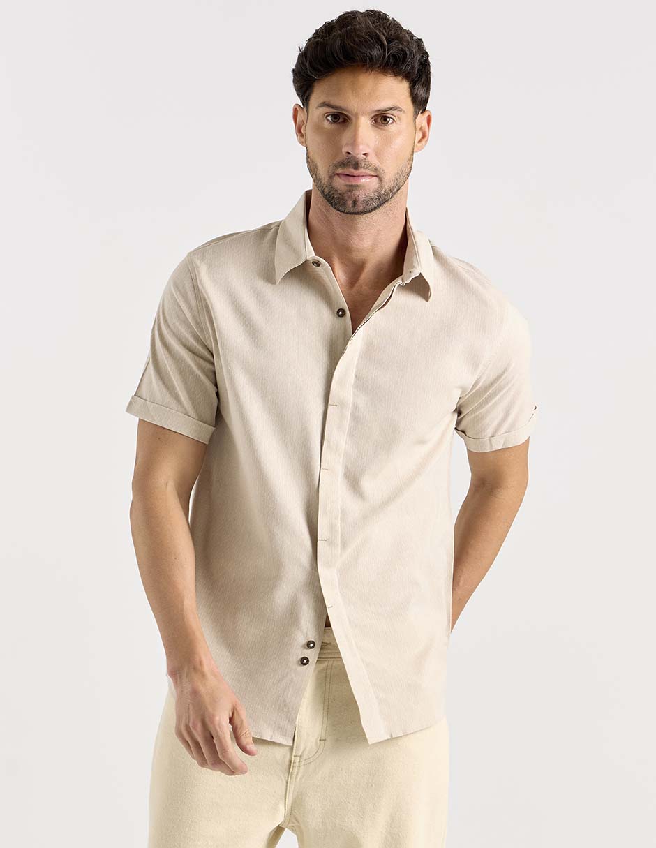 Camisa casual de algodón manga corta para hombre 2
