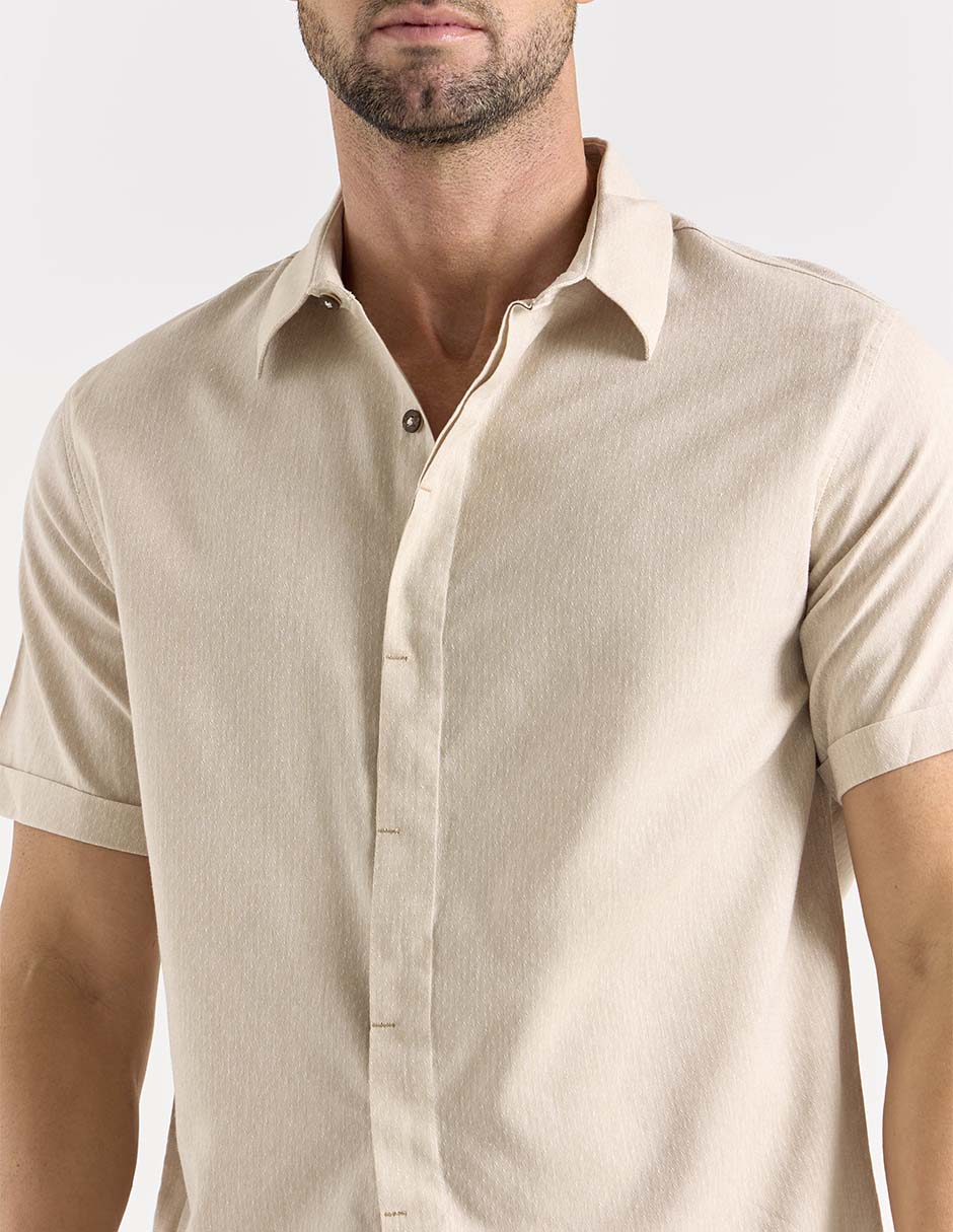 Camisa casual de algodón manga corta para hombre 5