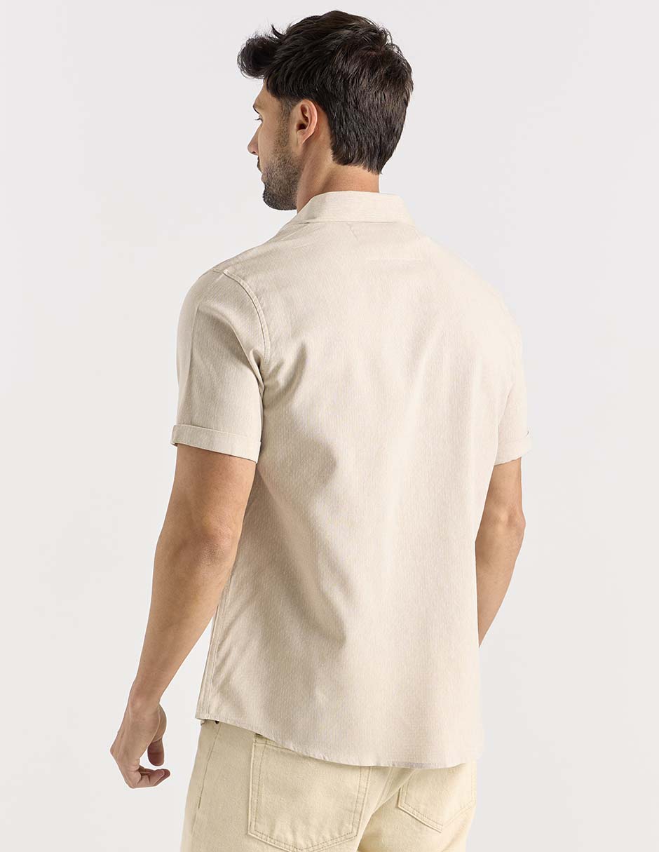Camisa casual de algodón manga corta para hombre 6