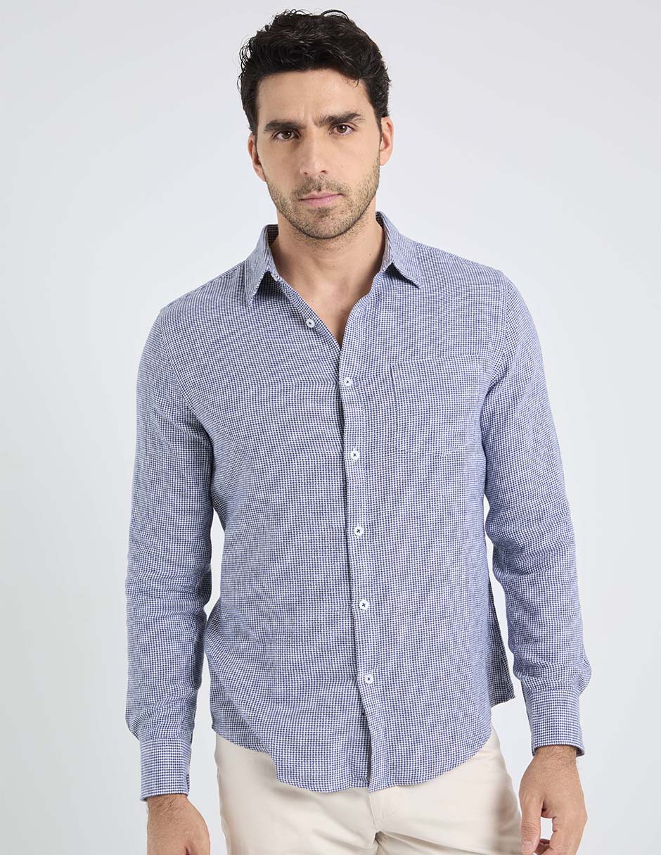Camisa casual de algodón manga larga para hombre Camisa casual de algodón manga larga para hombre