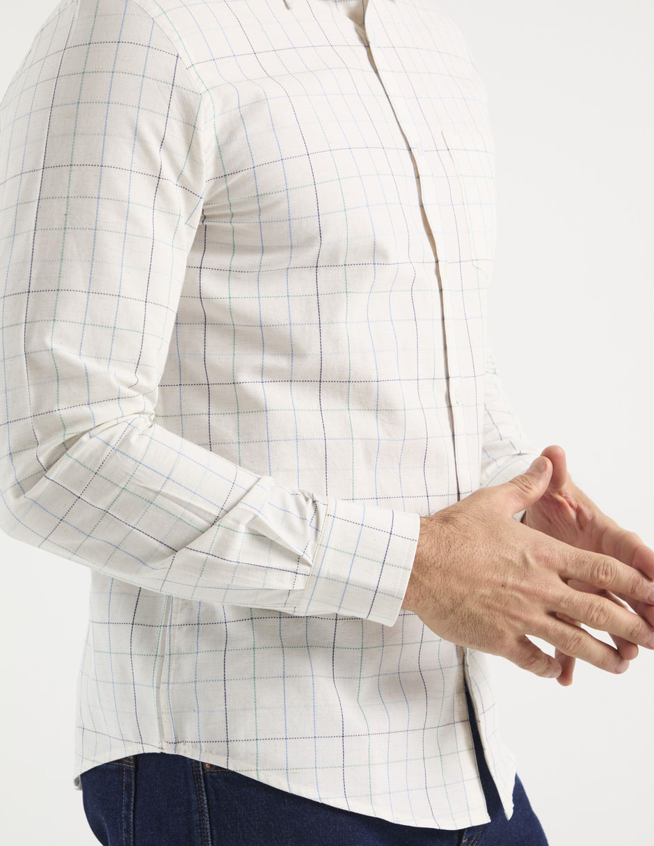 Camisa casual de algodón manga larga para hombre 4