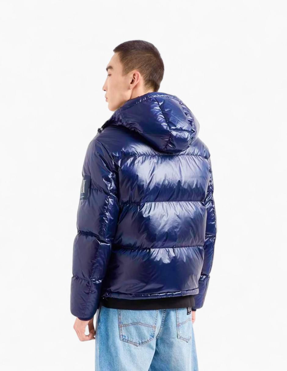 Chamarra acolchada impermeable con capucha para hombre 2