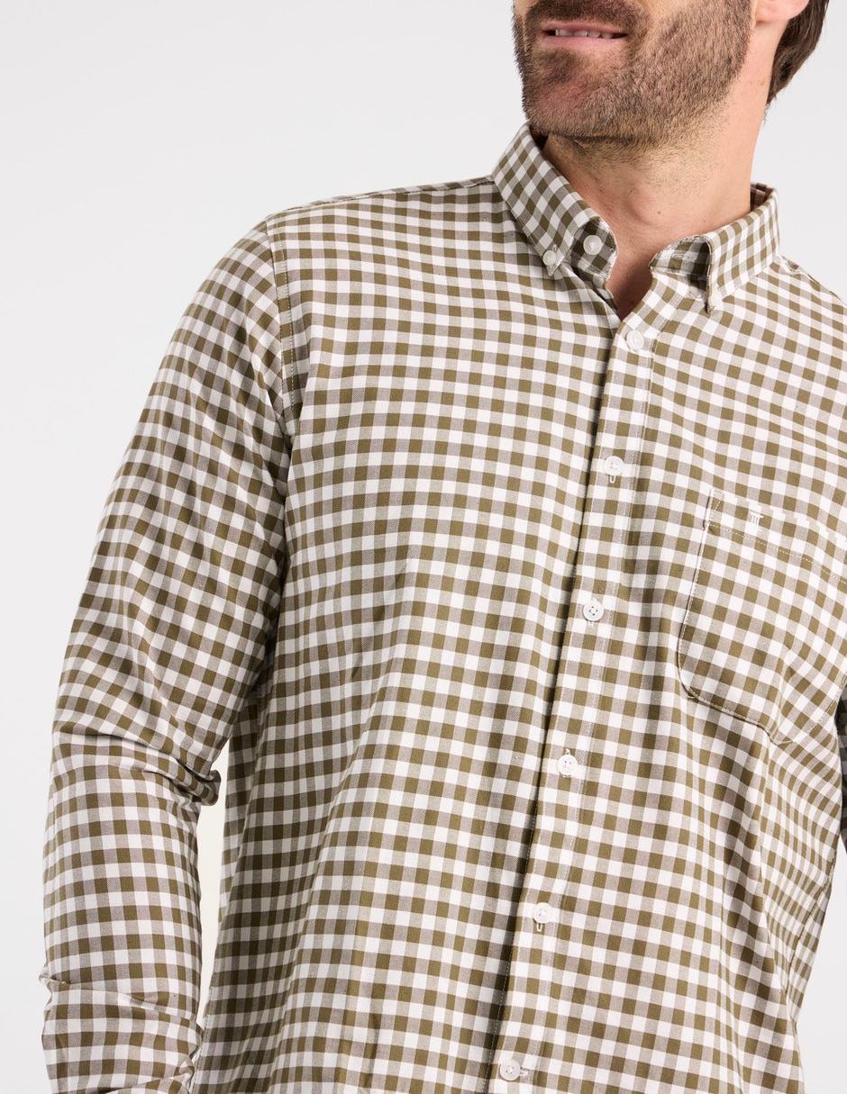 Camisa casual de algodón manga larga para hombre 4