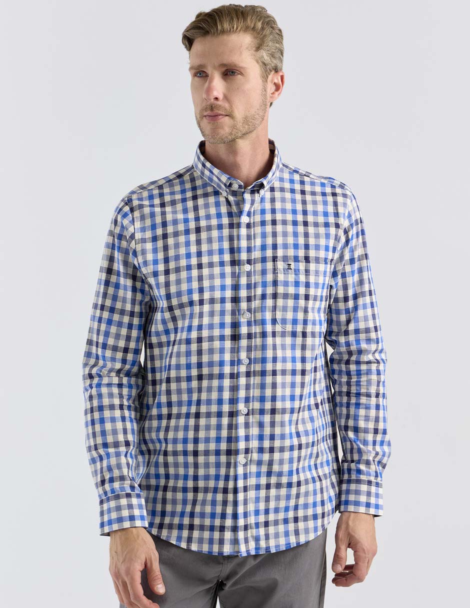 Camisa casual de algodón manga larga para hombre Camisa casual de algodón manga larga para hombre