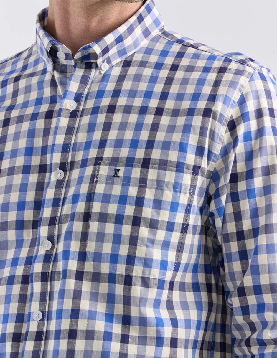Camisa casual de algodón manga larga para hombre 4