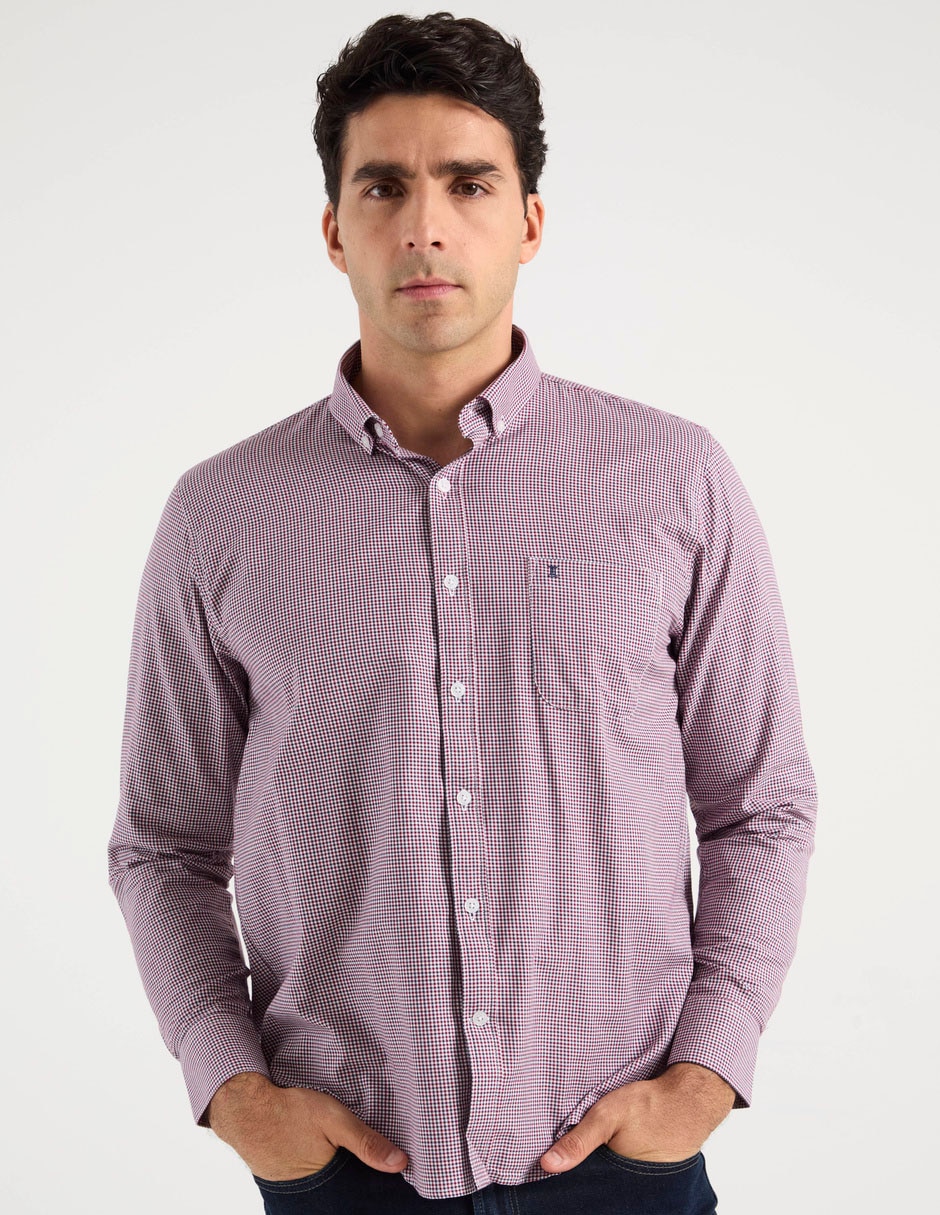 Camisa casual de algodón manga larga para hombre