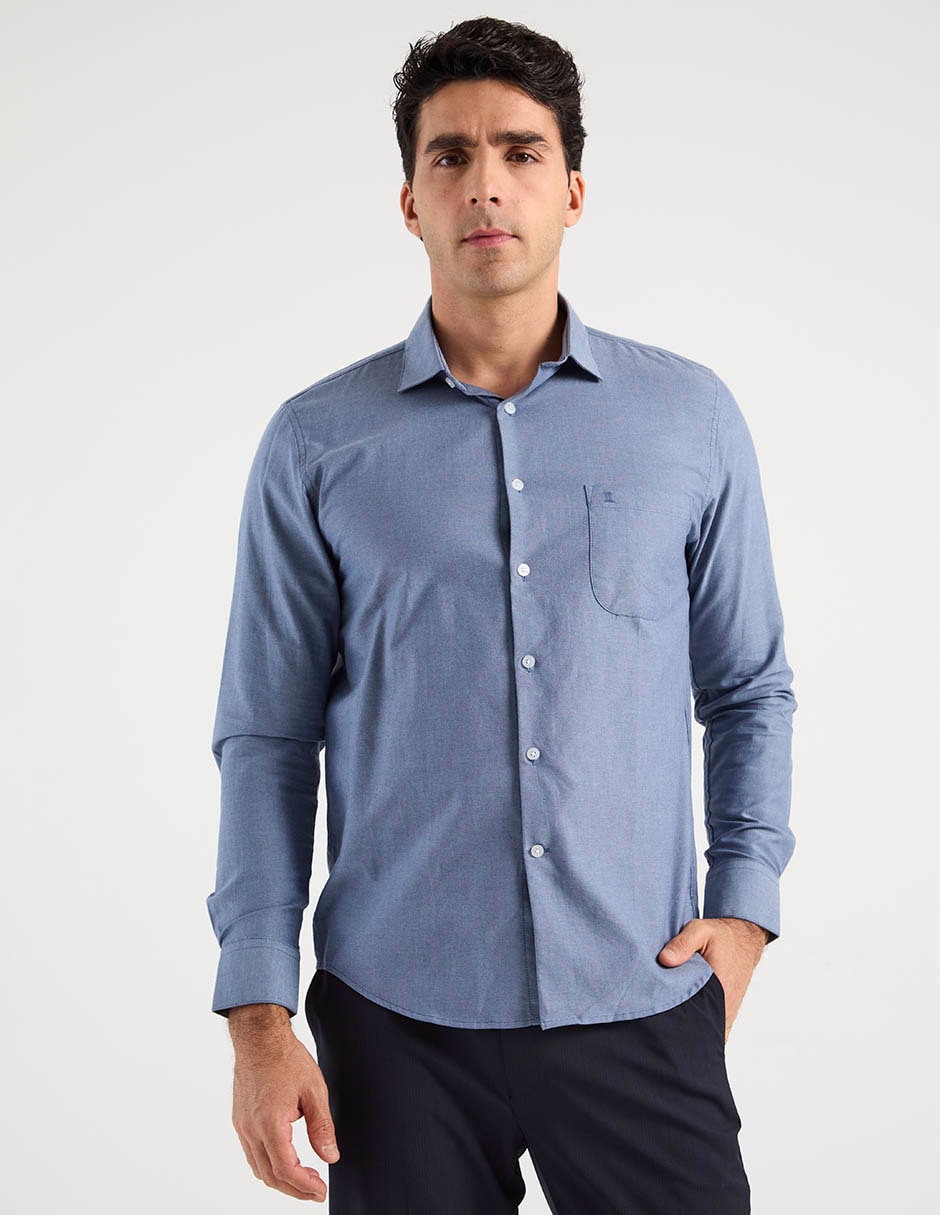 Camisa casual de algodón manga larga para hombre