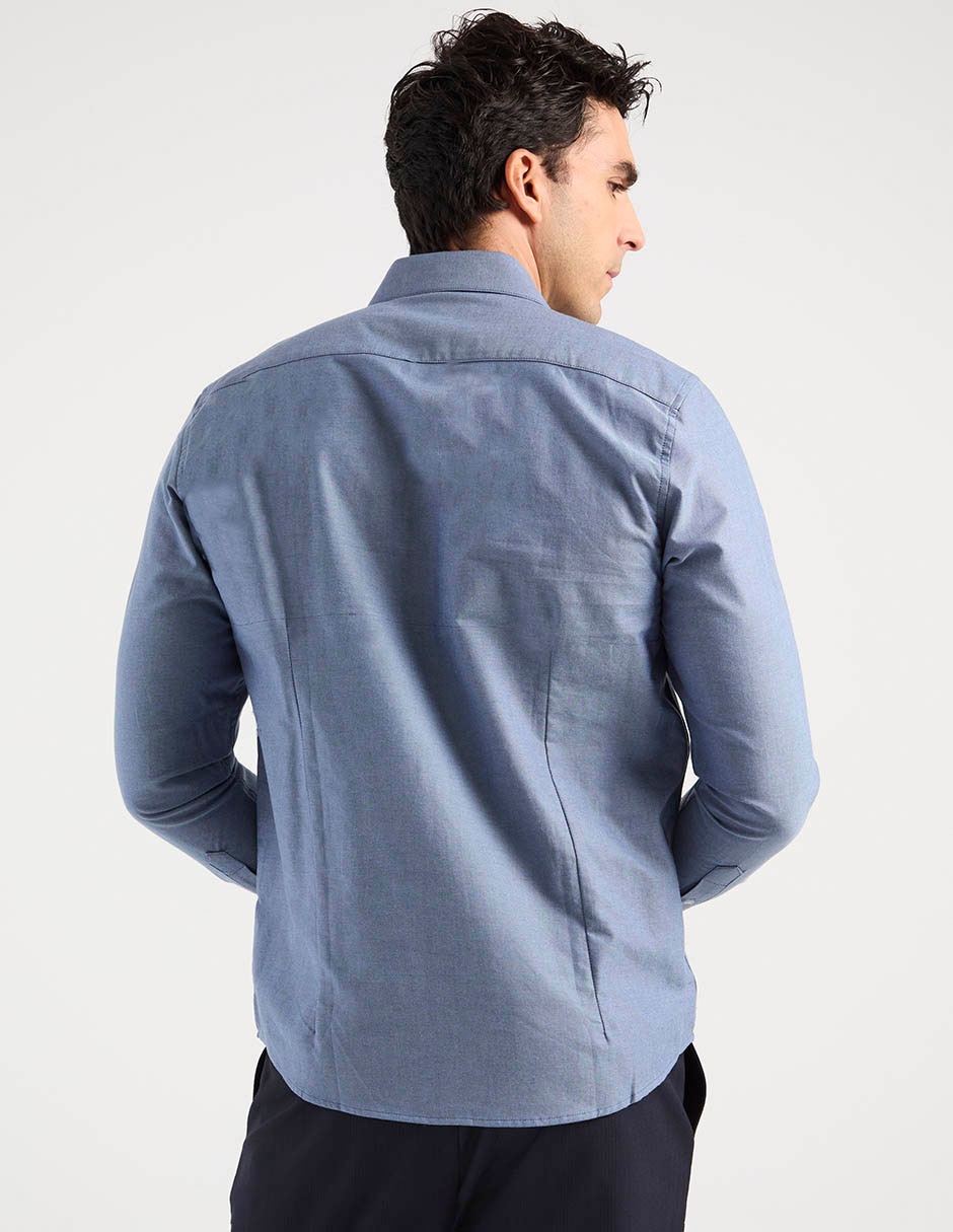 Camisa casual de algodón manga larga para hombre 2