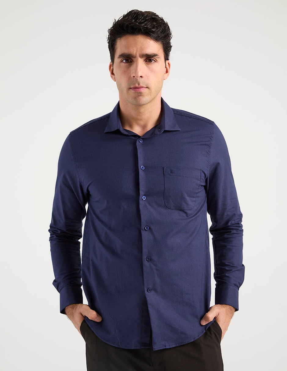 Camisa casual de algodón manga larga para hombre