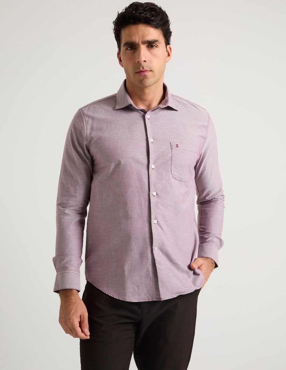 Camisa casual de algodón manga larga para hombre Camisa casual de algodón manga larga para hombre