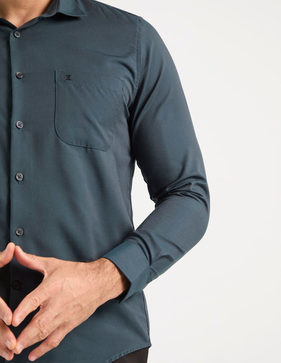 Camisa casual de algodón manga larga para hombre 4