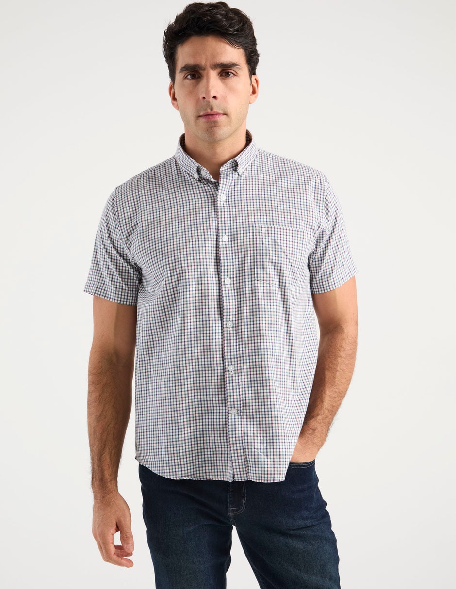 Camisa casual de algodón manga corta para hombre