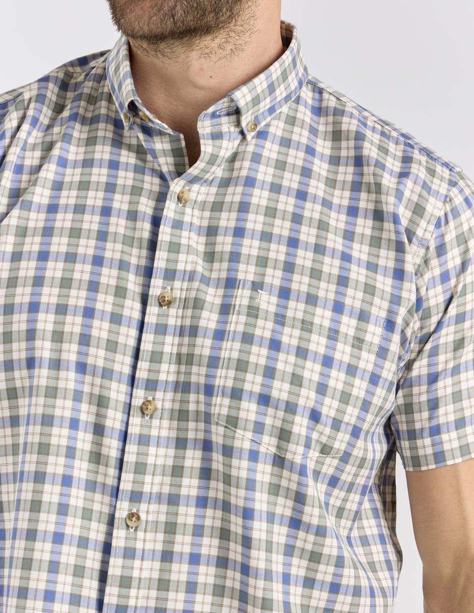 Camisa casual de algodón manga corta para hombre 4