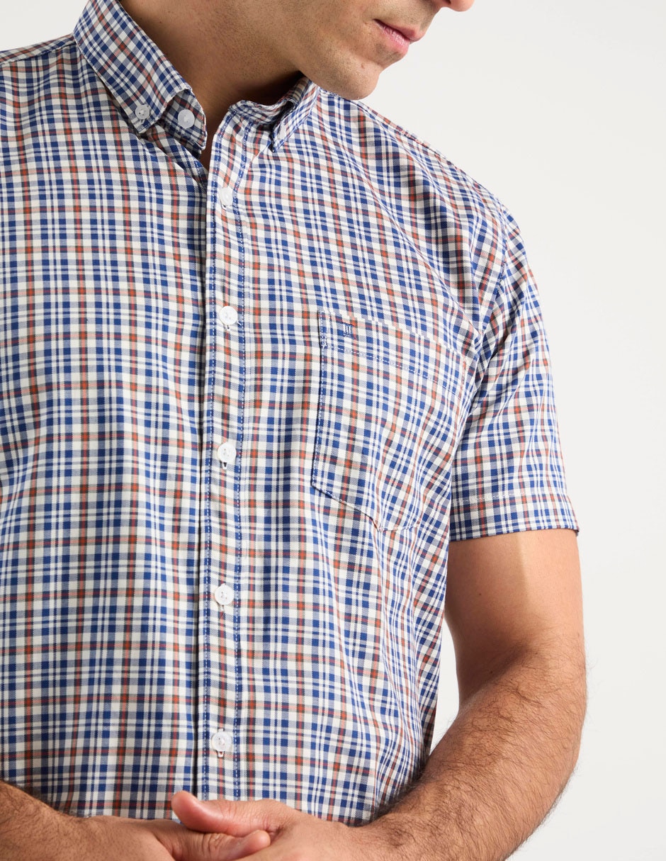 Camisa casual de algodón manga corta para hombre 4