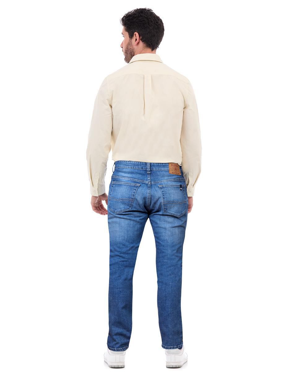 Jeans slim lavado stone wash para hombre 2
