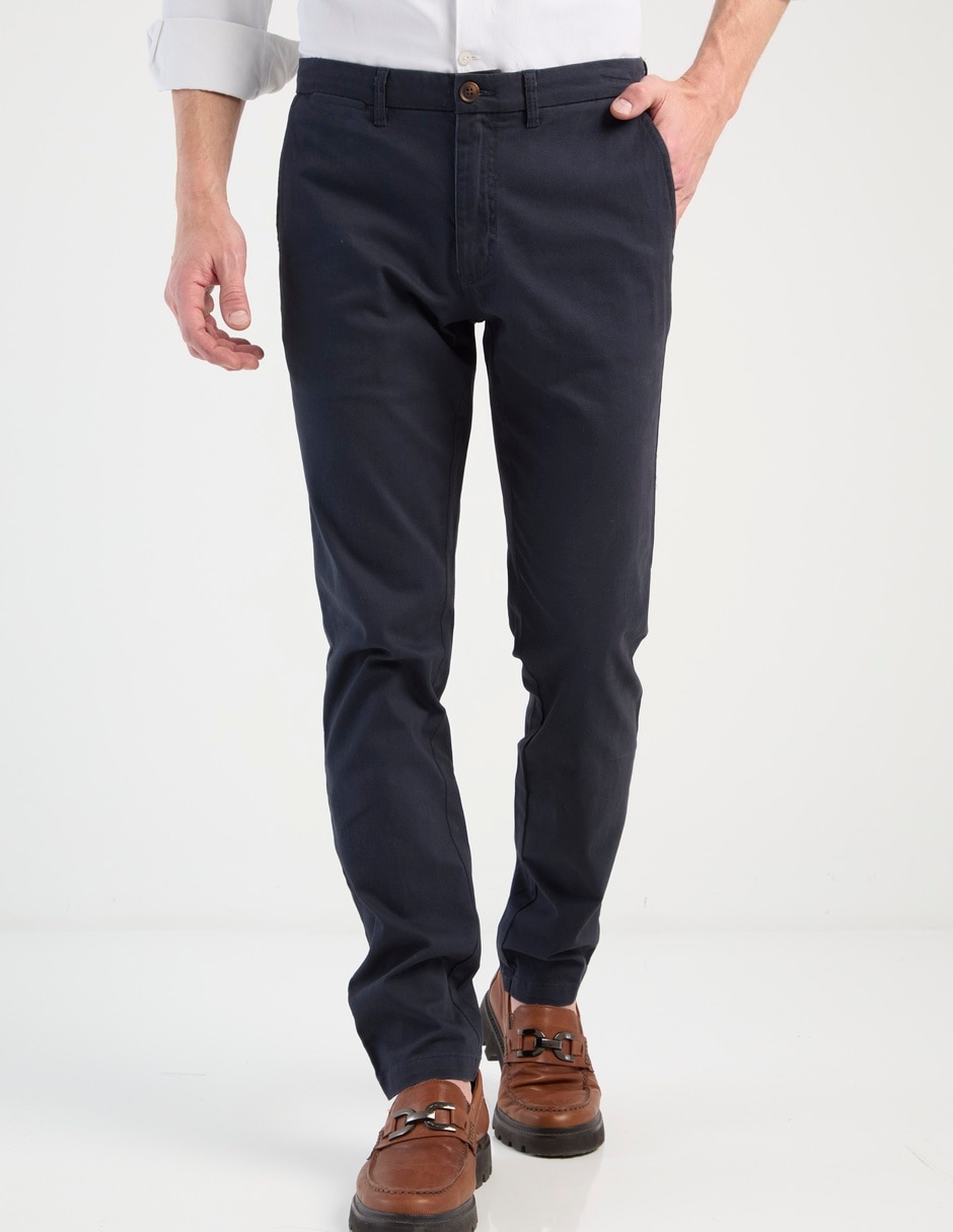 Pantalón chino slim de algodón para hombre