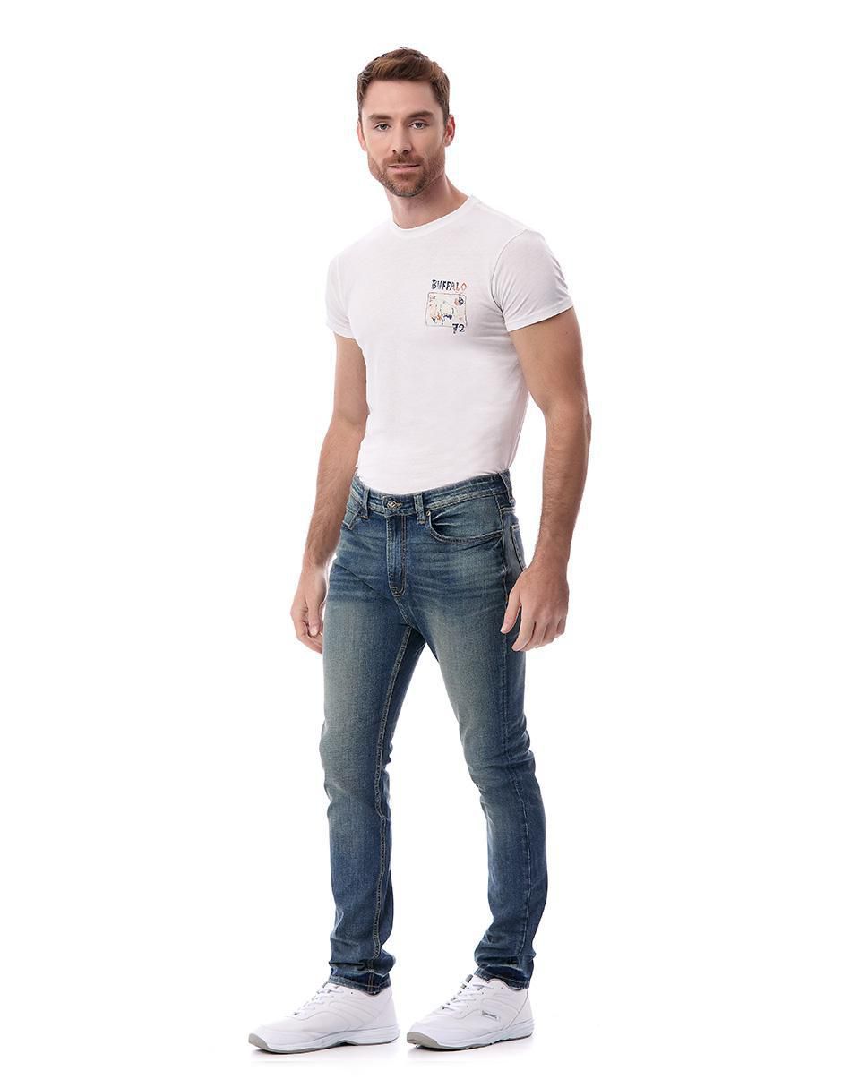 Jeans slim lavado stone wash para hombre 2