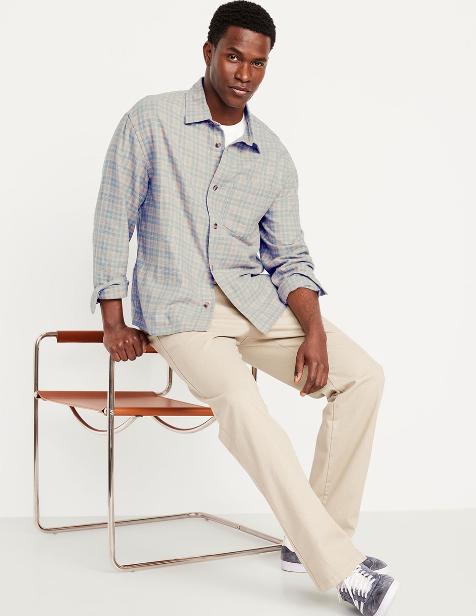 Camisa casual de algodón manga larga para hombre Camisa casual de algodón manga larga para hombre