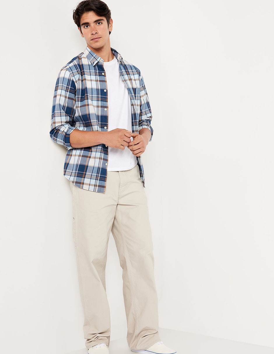 Camisa casual de algodón manga larga para hombre Camisa casual de algodón manga larga para hombre