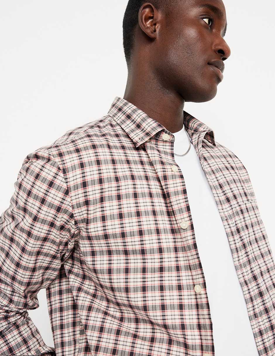 Camisa casual de algodón manga larga para hombre 4