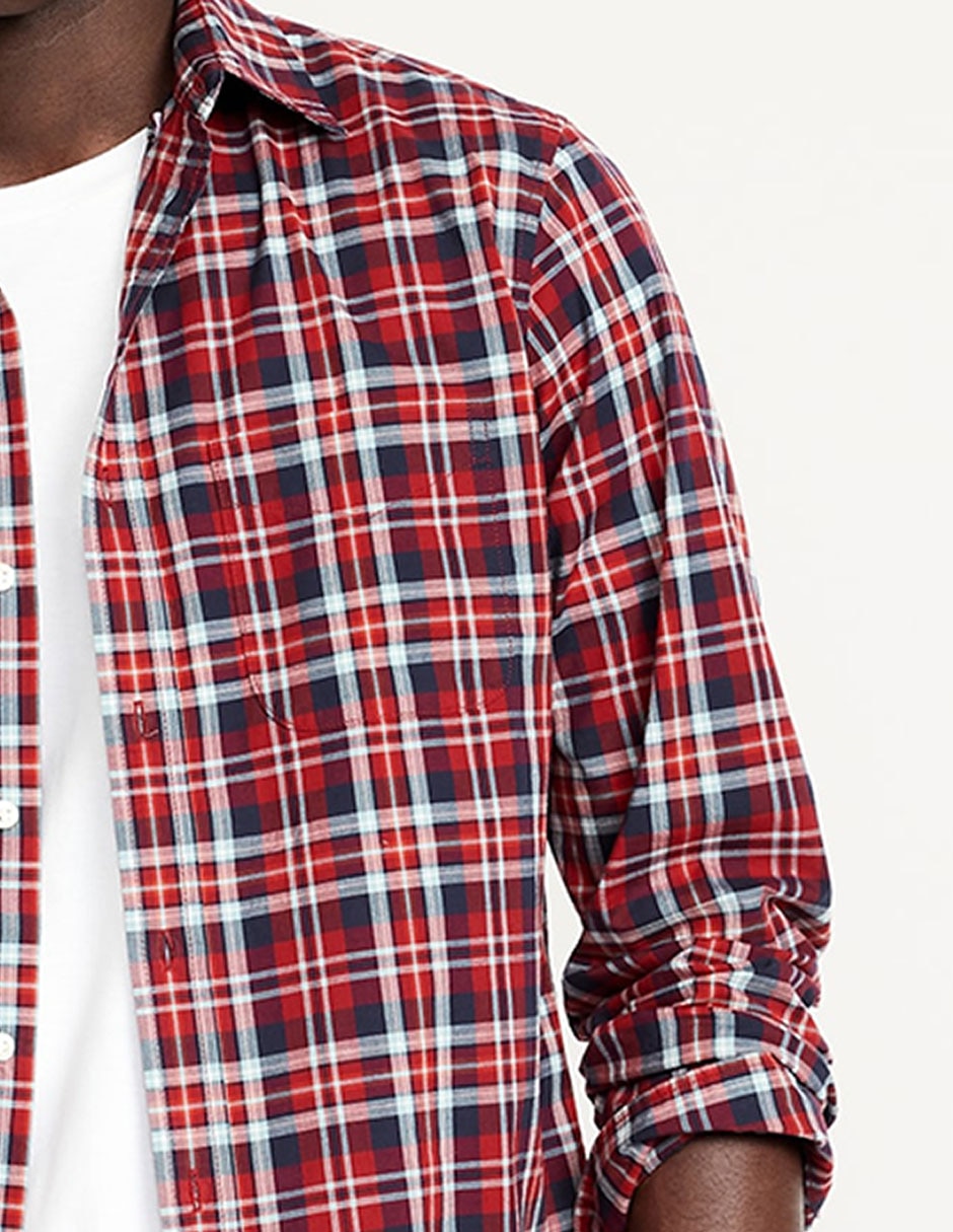 Camisa casual de algodón manga larga para hombre 4