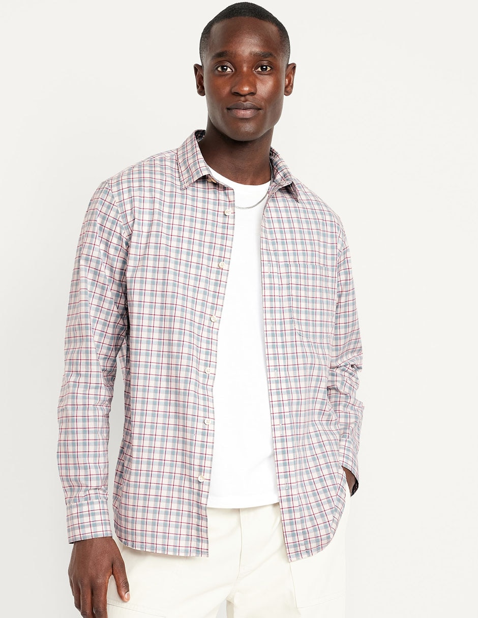 Camisa casual de algodón manga larga para hombre Camisa casual de algodón manga larga para hombre