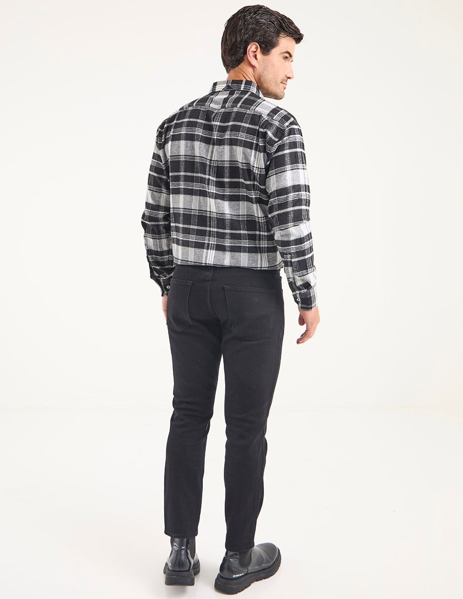 Jeans straight lavado obscuro para hombre 2
