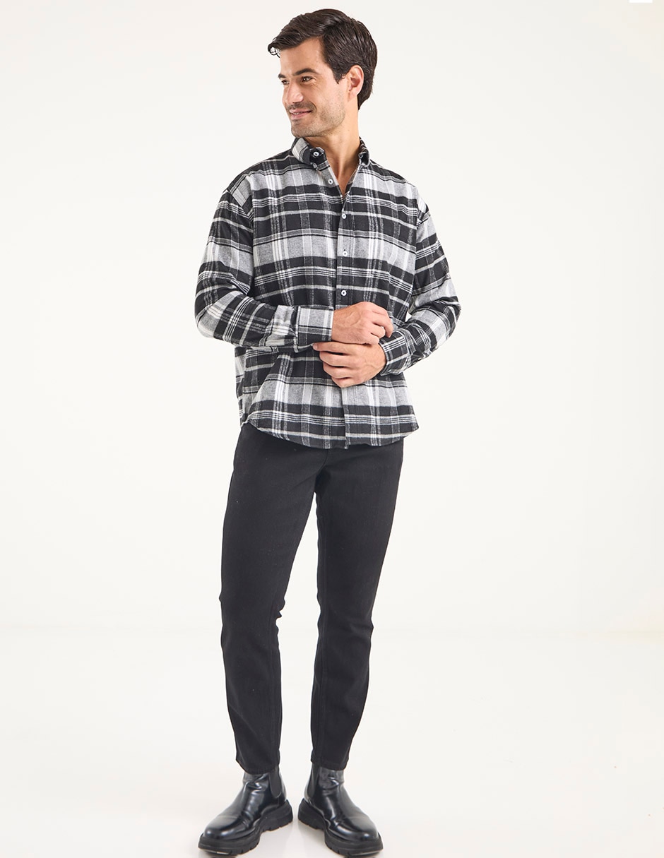 Jeans straight lavado obscuro para hombre 3
