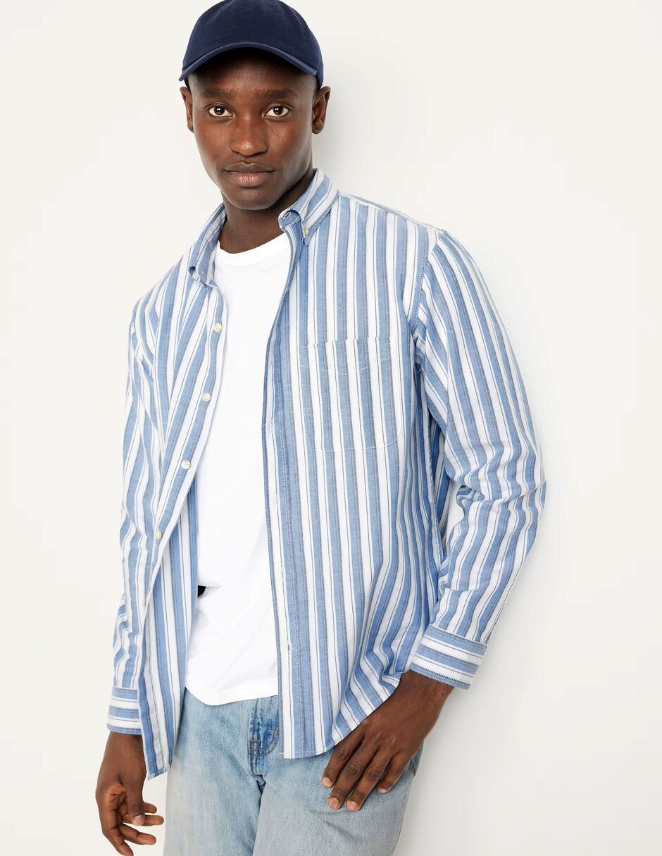 Camisa casual de algodón manga larga para hombre Camisa casual de algodón manga larga para hombre