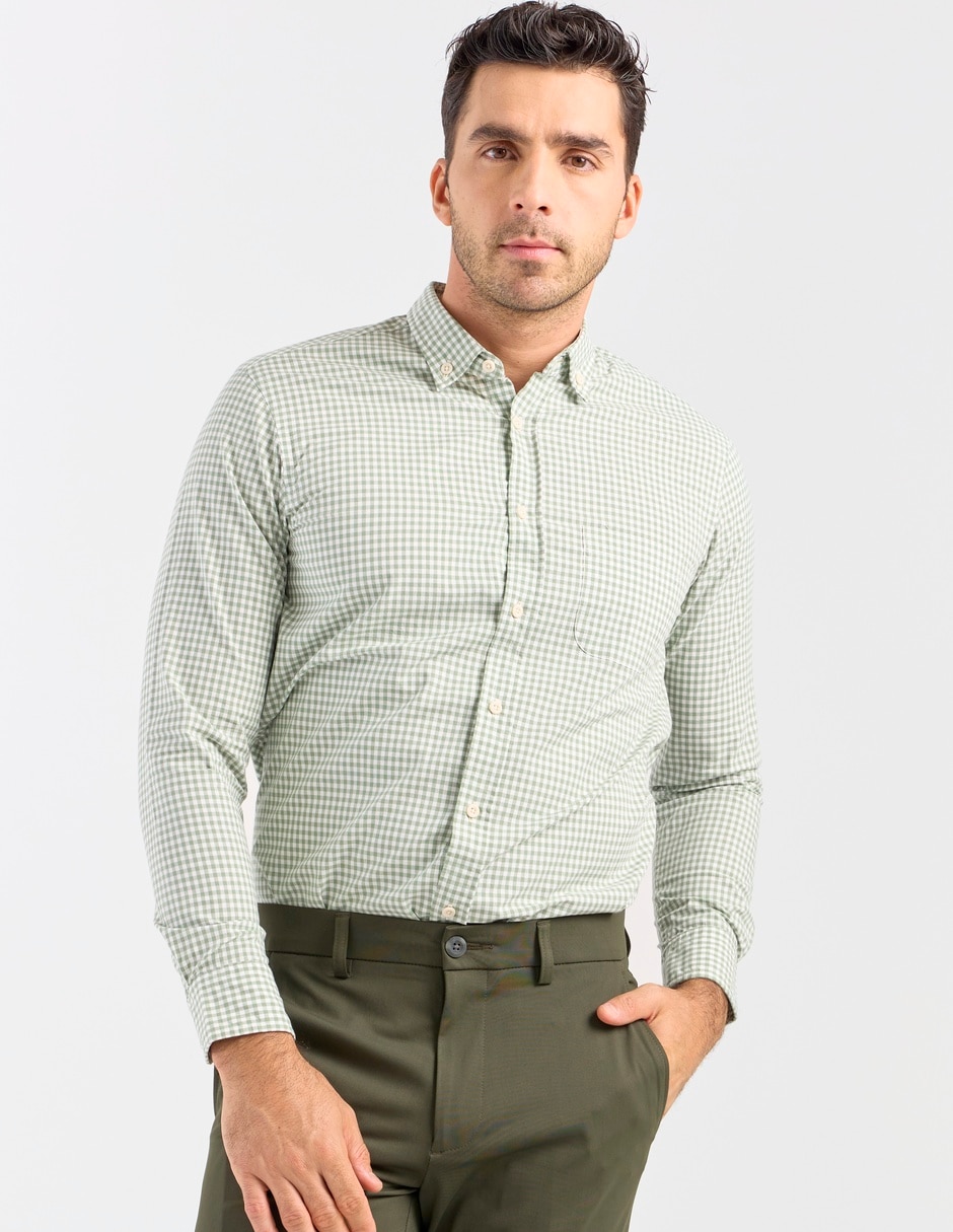 Camisa casual de algodón manga larga para hombre 1