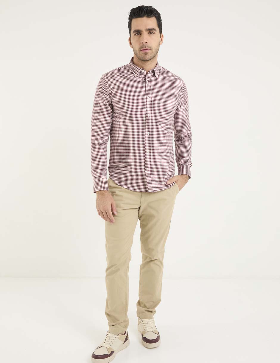 Camisa de algodón manga larga para hombre