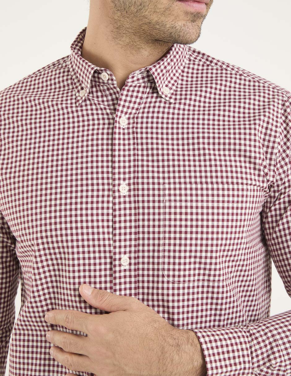 Camisa de algodón manga larga para hombre