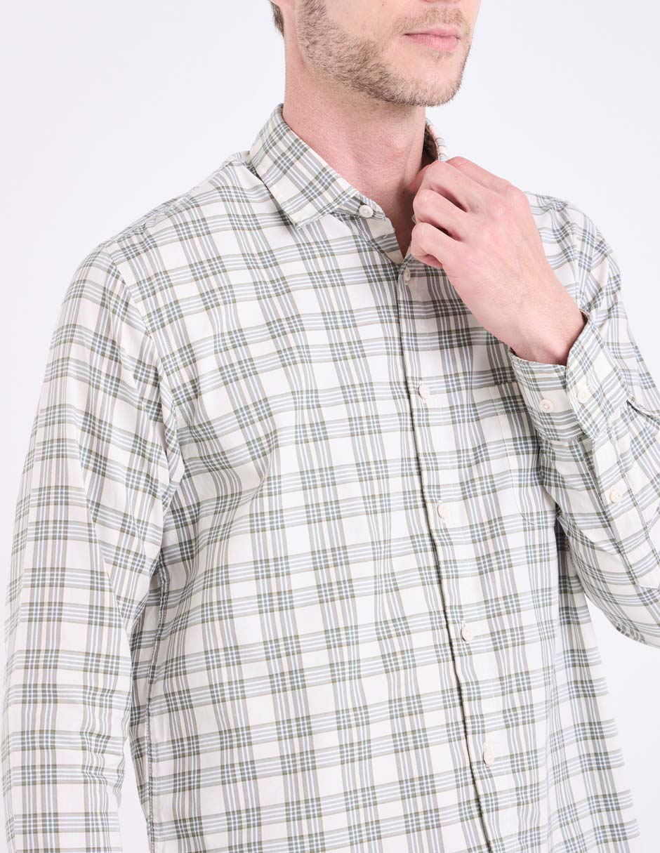 Camisa casual de algodón manga larga para hombre 4