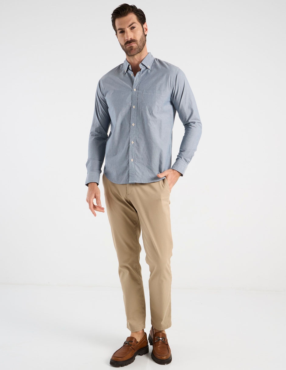 Camisa casual de algodón manga larga para hombre 3