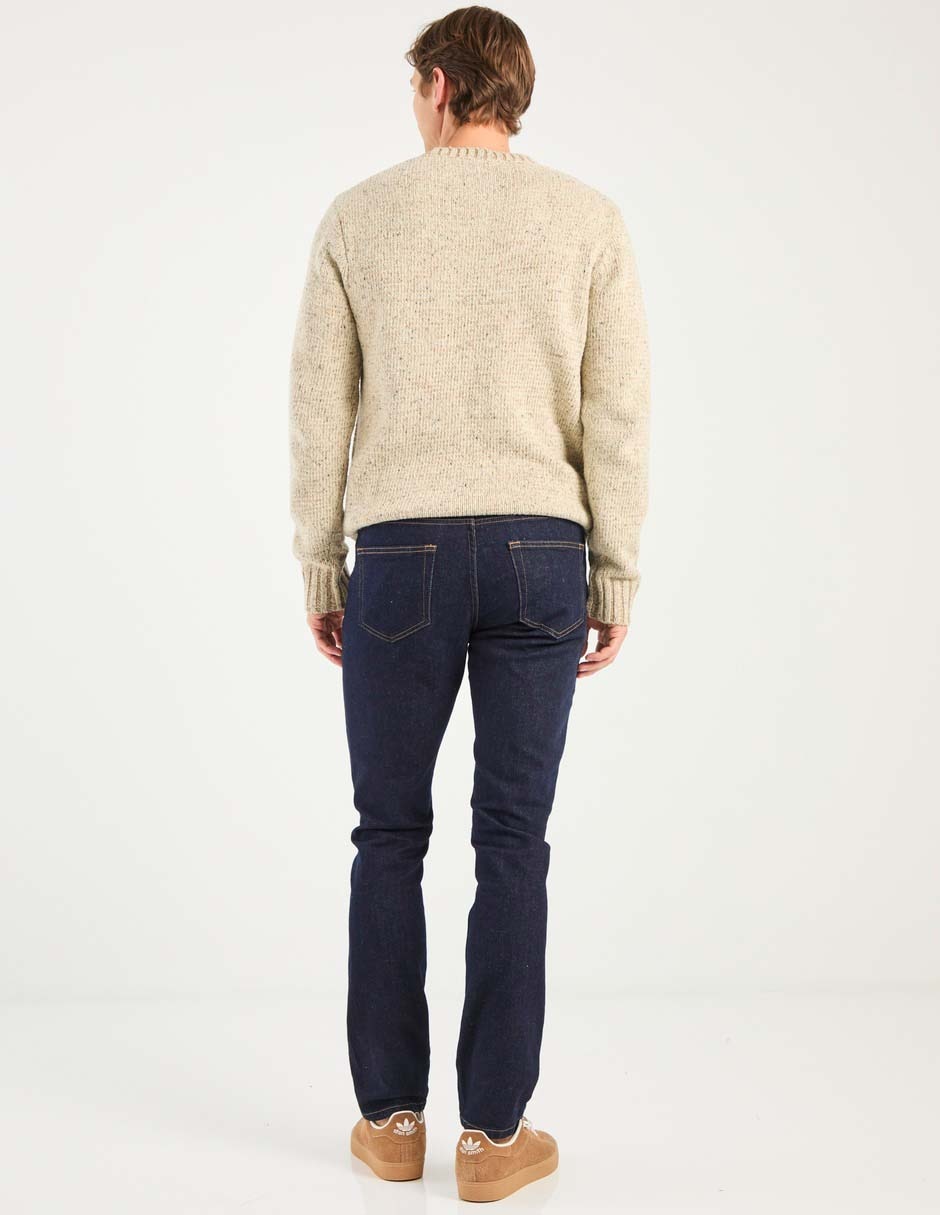Jeans straight lavado desgastado para hombre 2