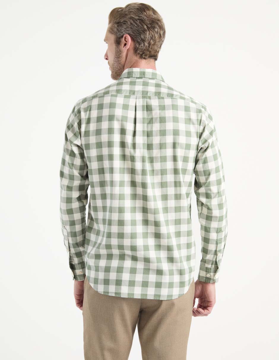 Camisa casual de algodón manga larga para hombre 2