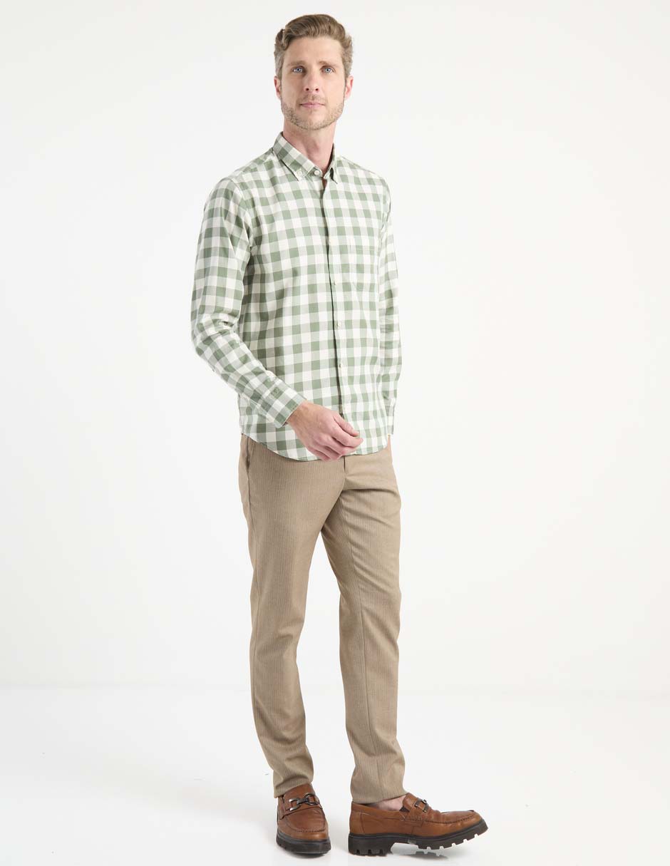 Camisa casual de algodón manga larga para hombre 3