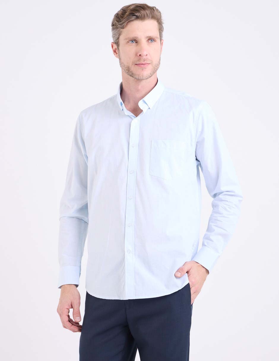 Camisa casual de algodón manga larga para hombre