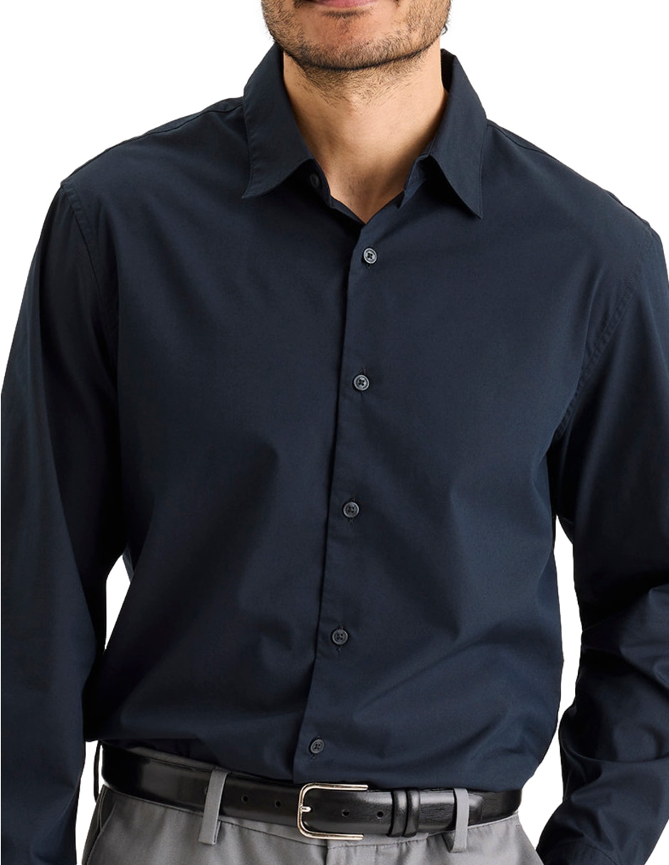 Camisa de vestir de algodón manga larga para hombre 2