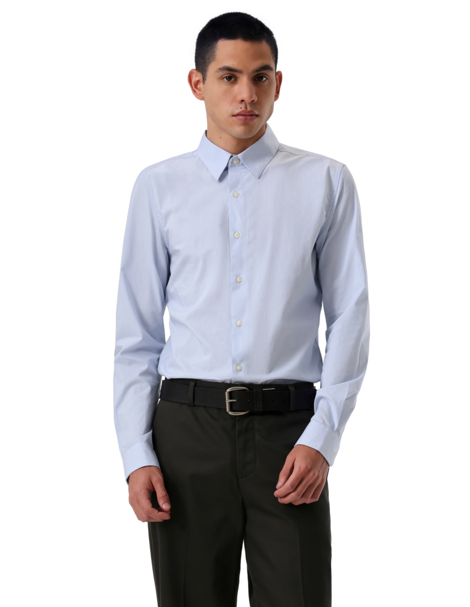 Camisa de vestir de algodón manga larga para hombre 1