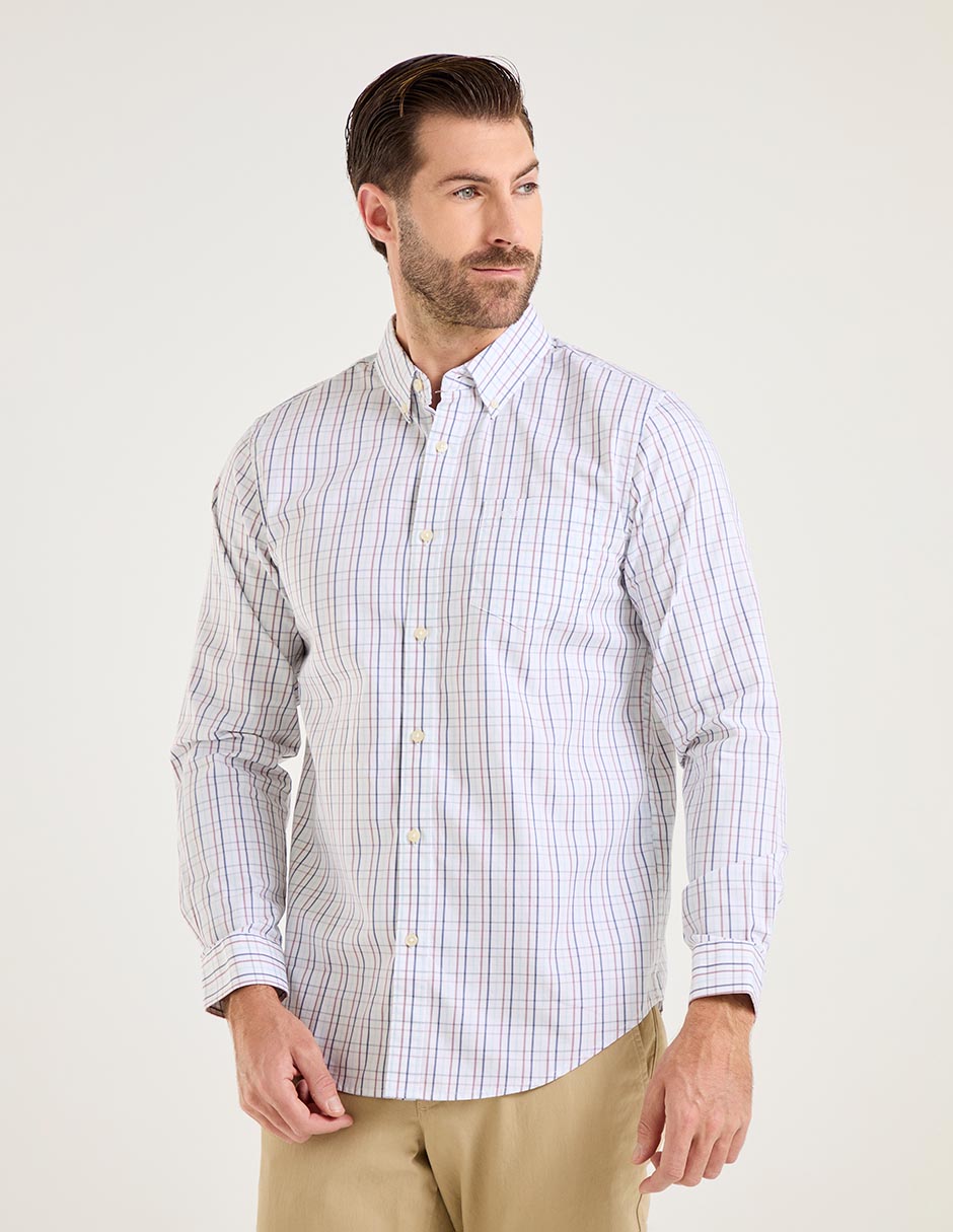 Camisa casual de algodón manga larga para hombre 1